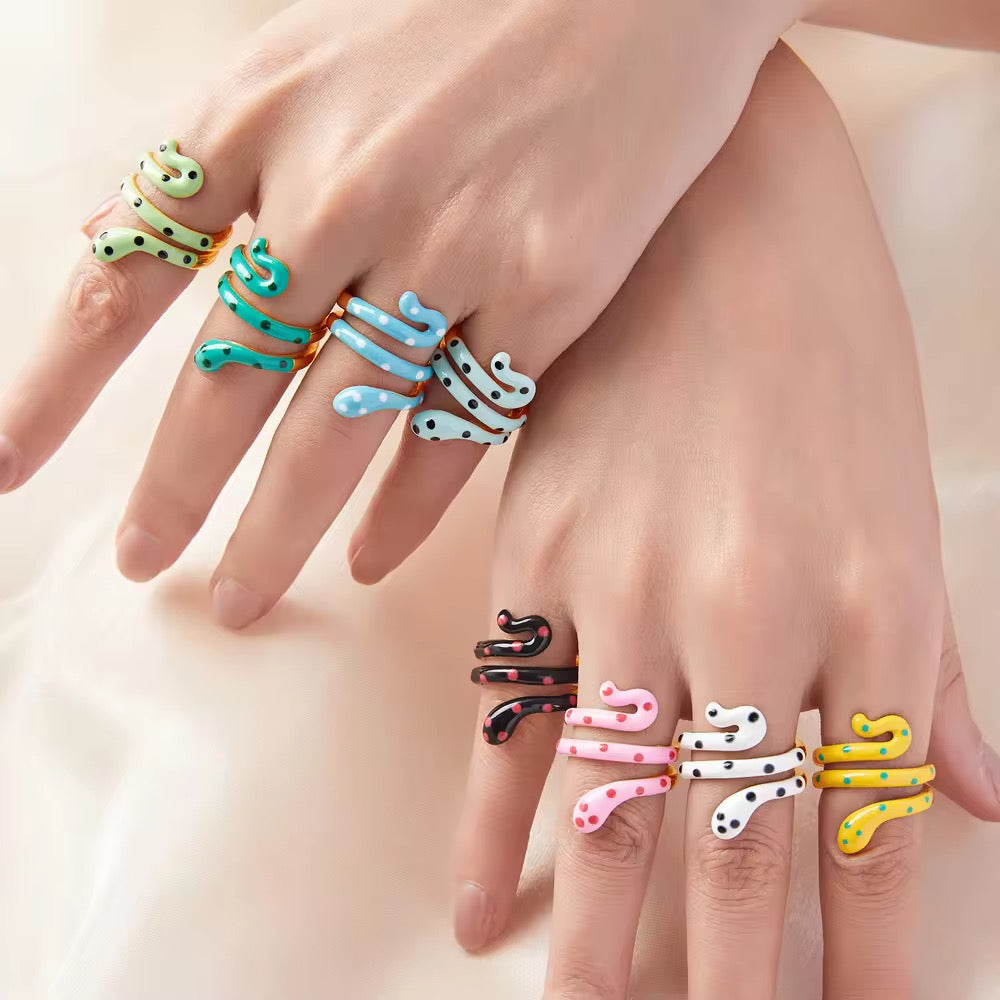 Enamel Serpent Ring