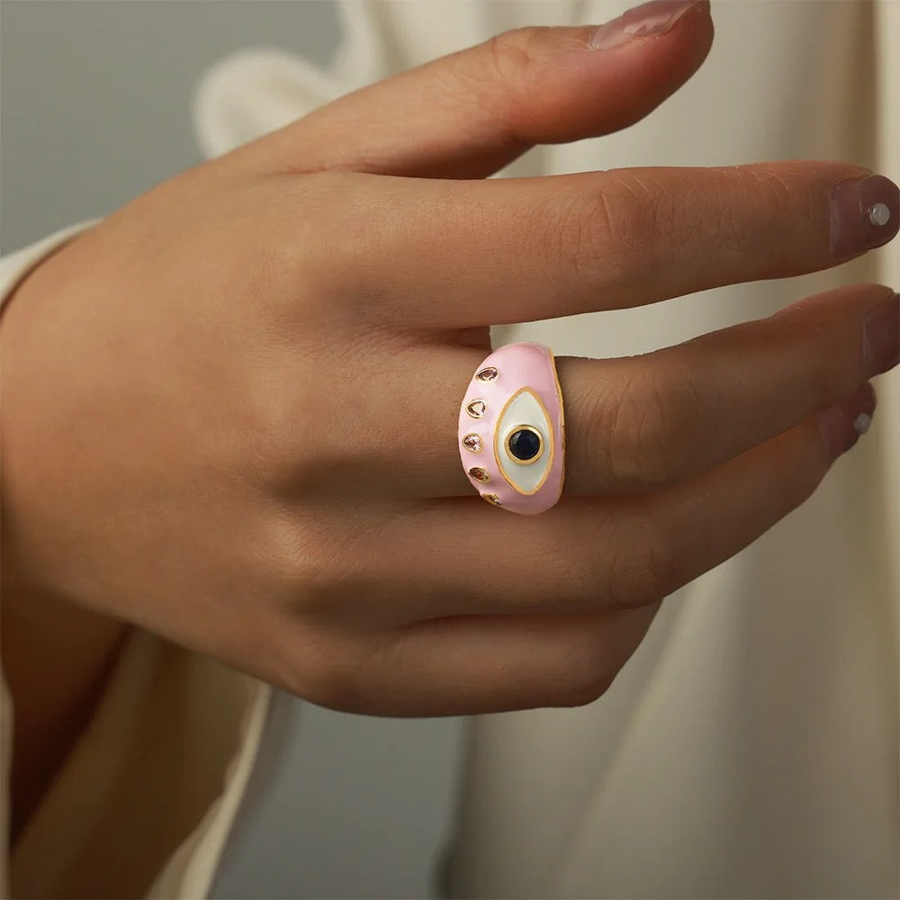 Chunky Evil Eye Ring
