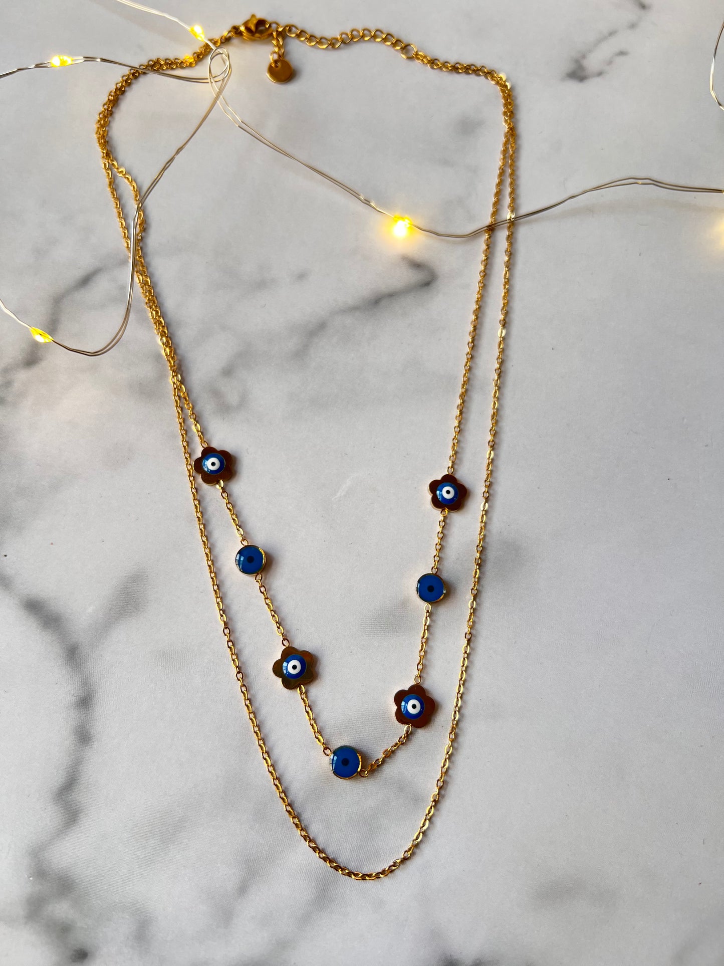 Flower Evil Eye Necklace