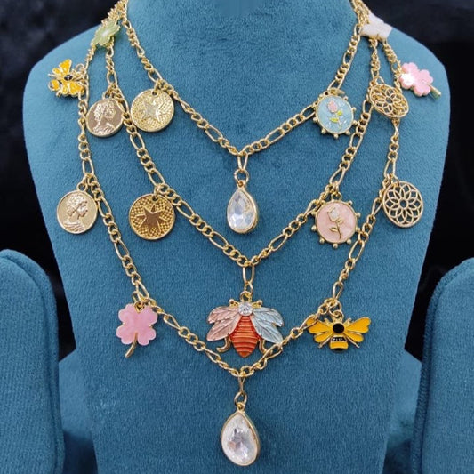 Honeybee Charm Layered Necklace