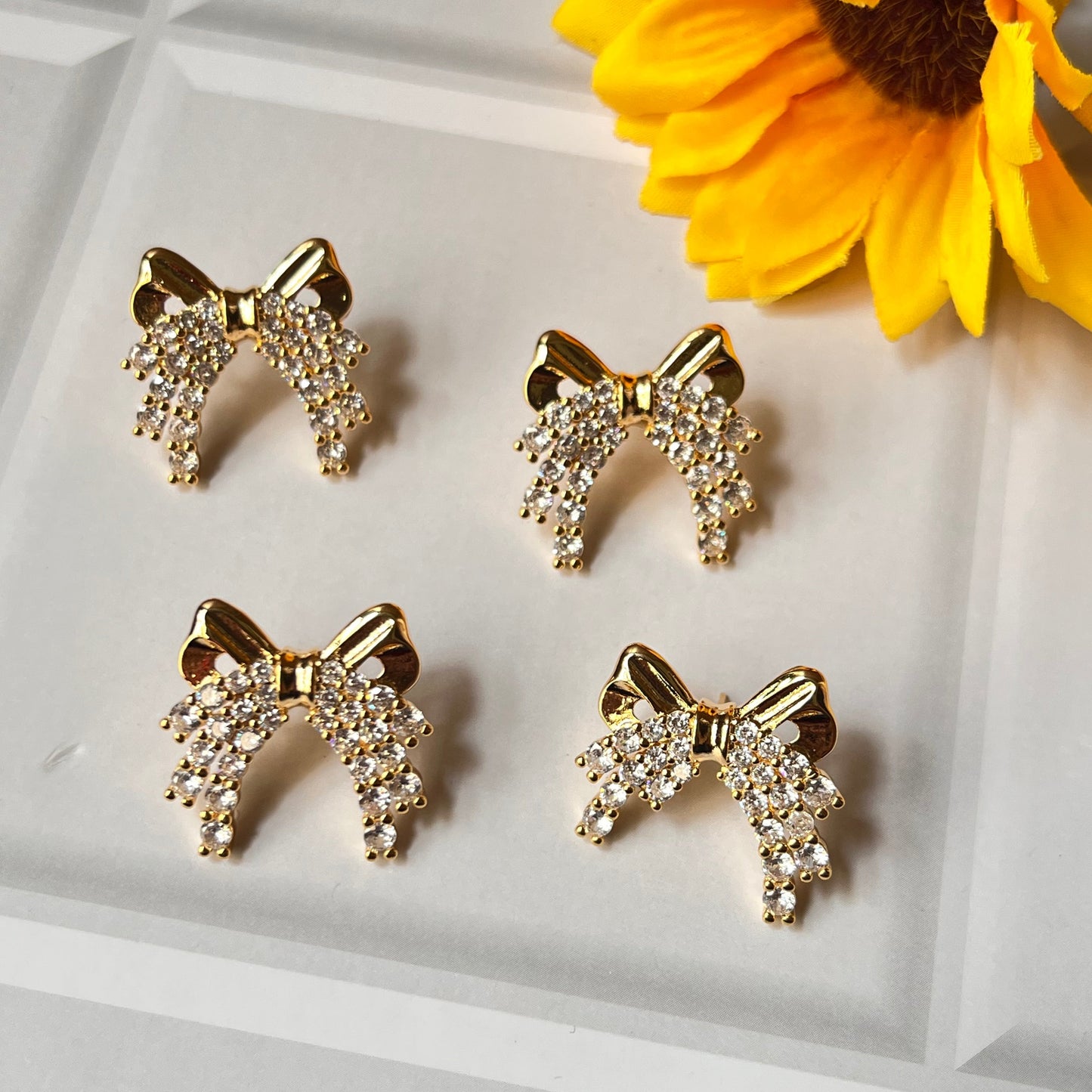 Diamond Bow Studs