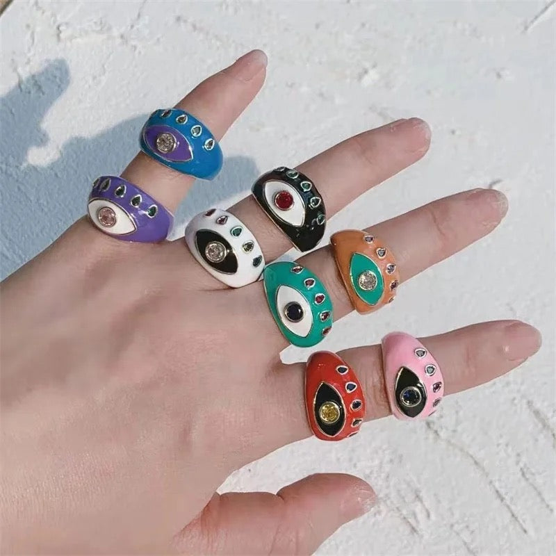 Chunky Evil Eye Ring