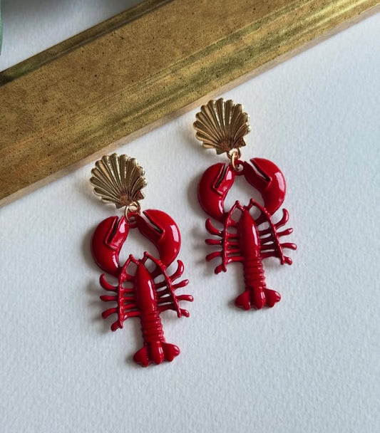 Lobster Charm Earrings