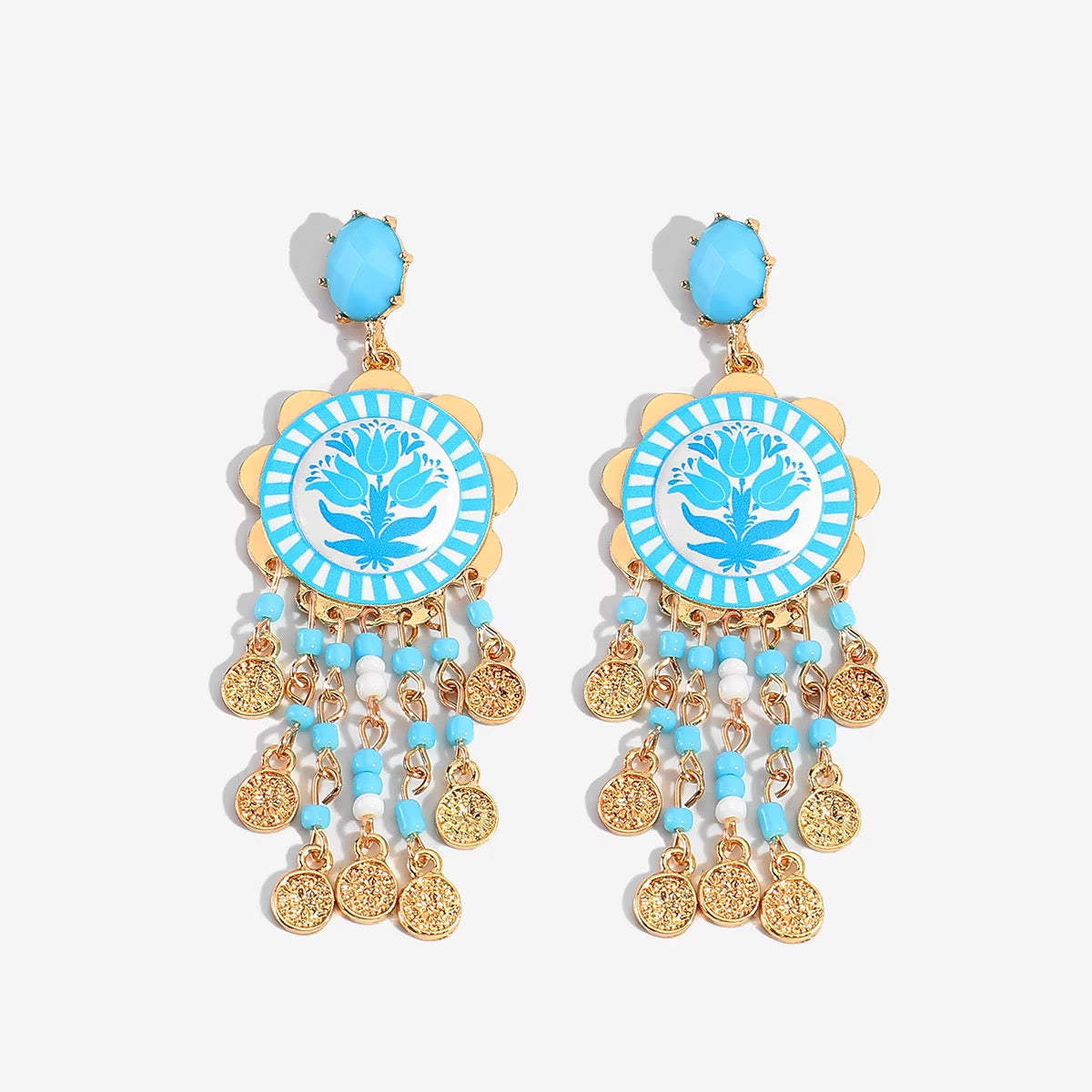 Gulnaar Coin Tassel Earrings