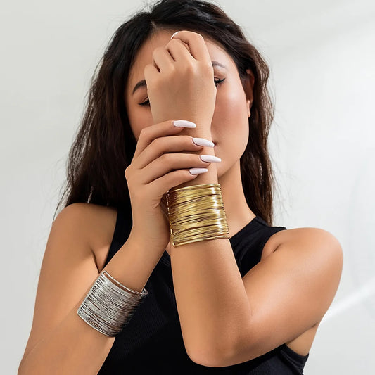 Maze Layered Cuff - Golden