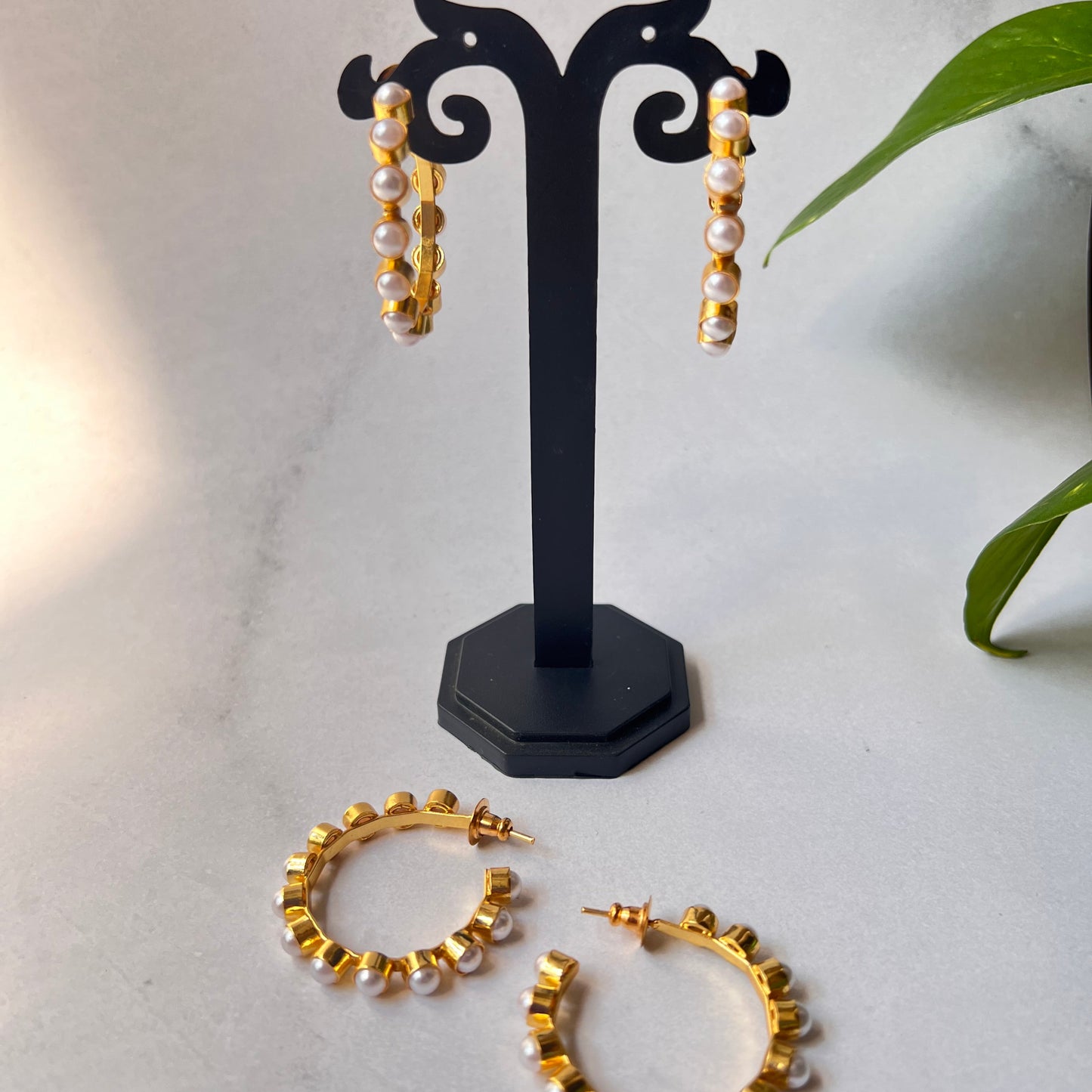 Pearl Bulb Hoops