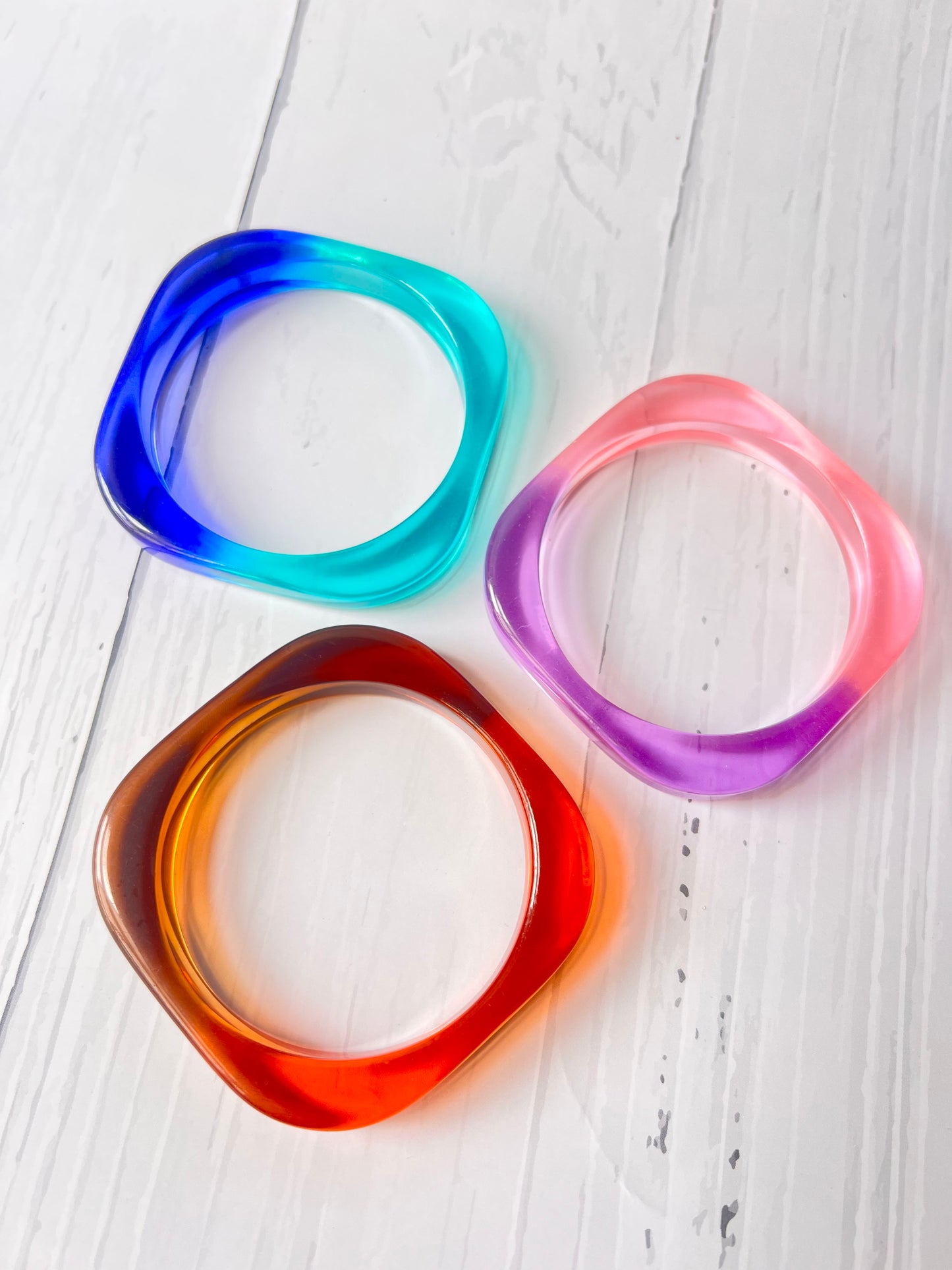 Rainbow Resin Bangles
