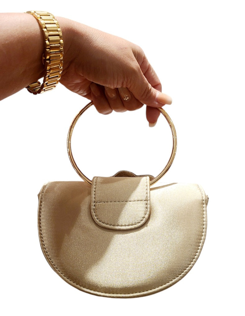 Golden Shimmer Rose Clutch