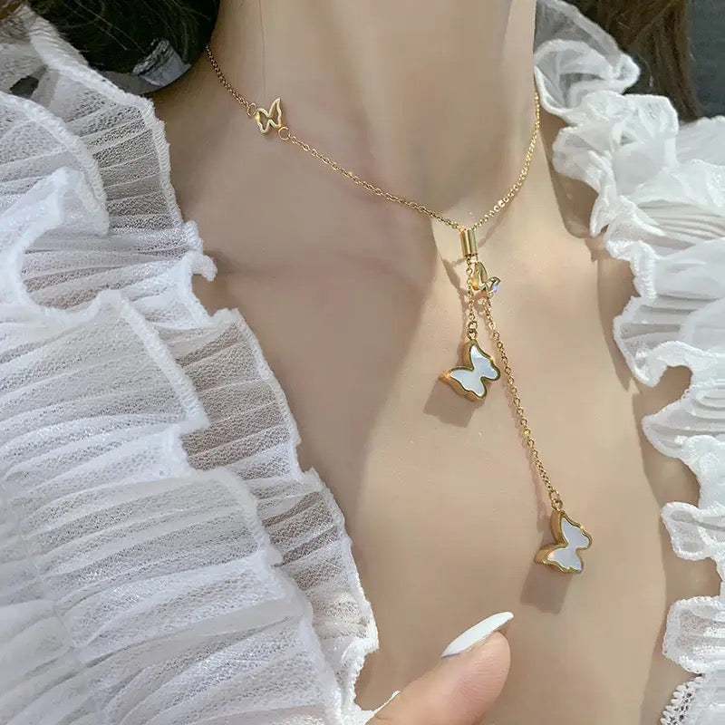 Butterfly Necklace - rosegold
