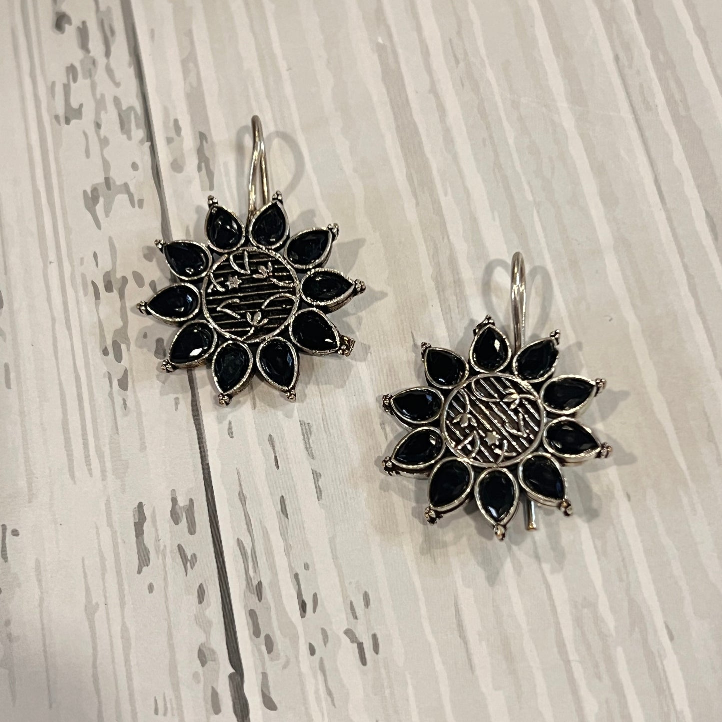 Black Flower Earrings