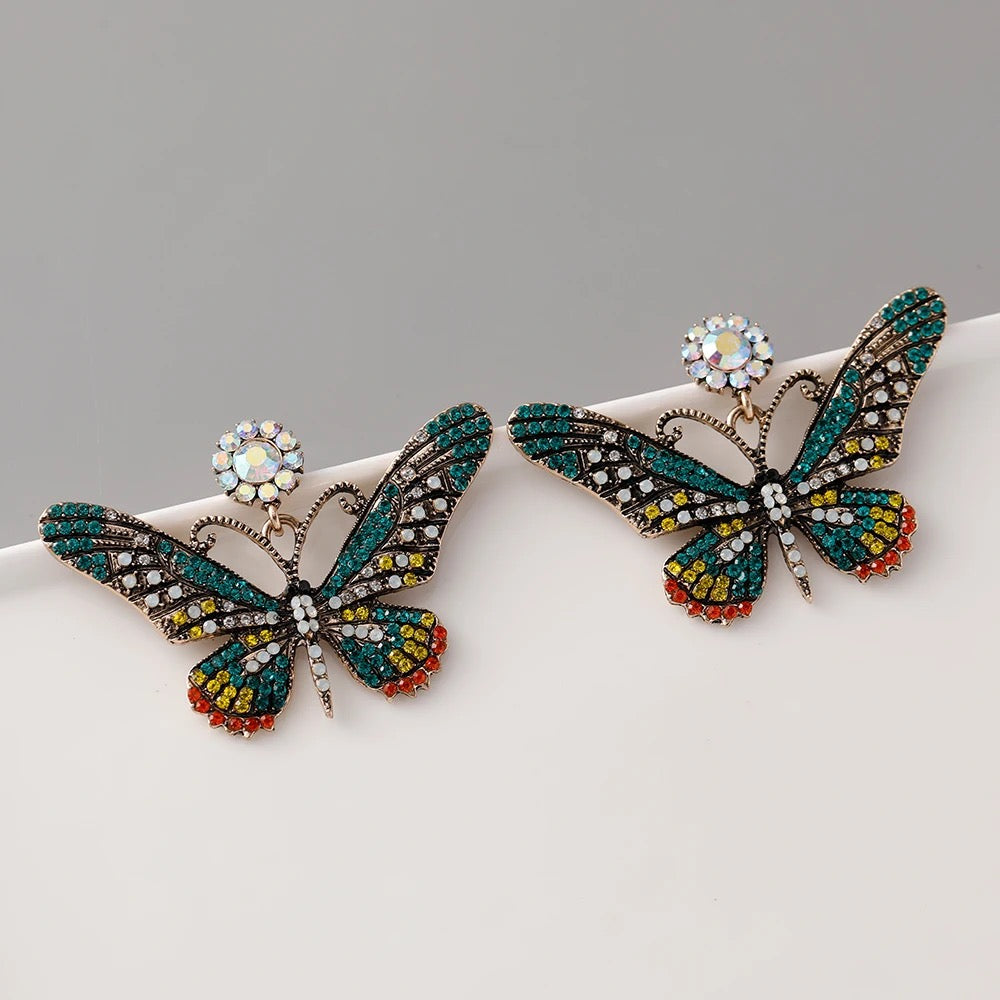 Diamond Butterfly Earrings