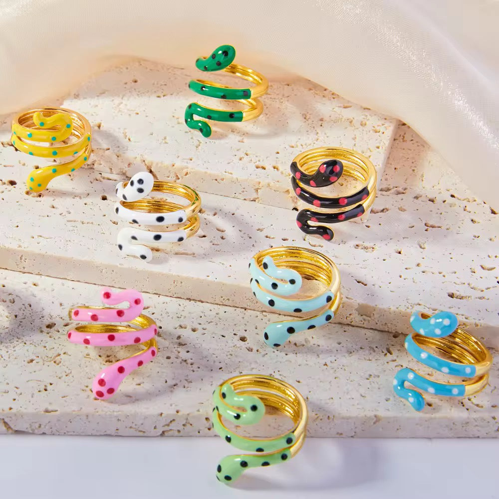 Enamel Serpent Ring