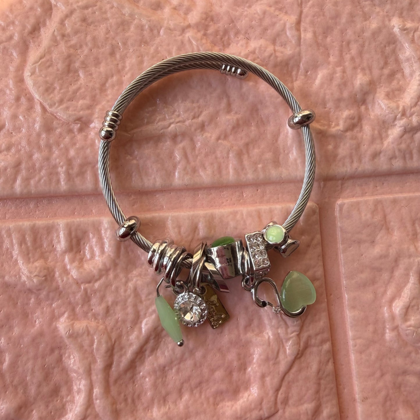 Mint Swan Charm Bracelet