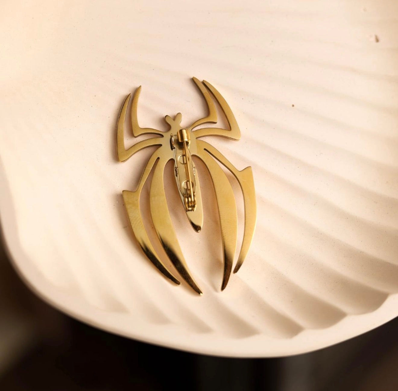 Golden Spider Brooch
