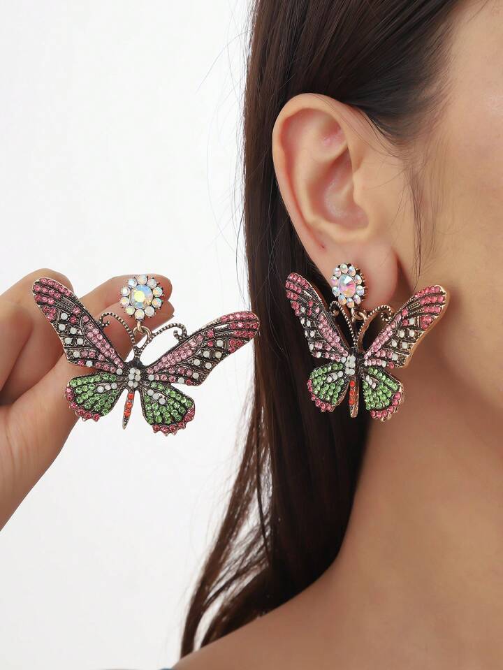 Diamond Butterfly Earrings