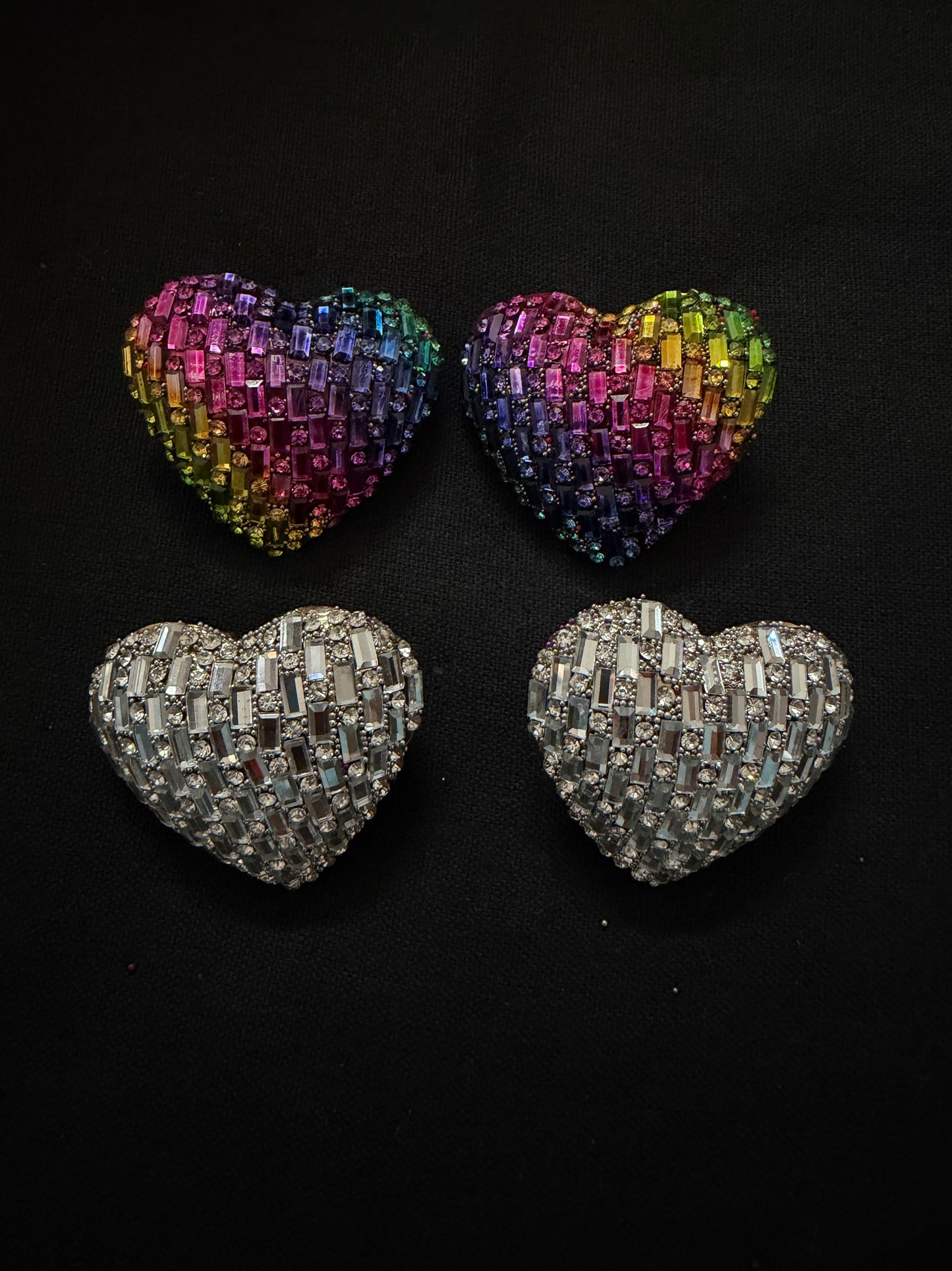 Rhinestone Heart Studs