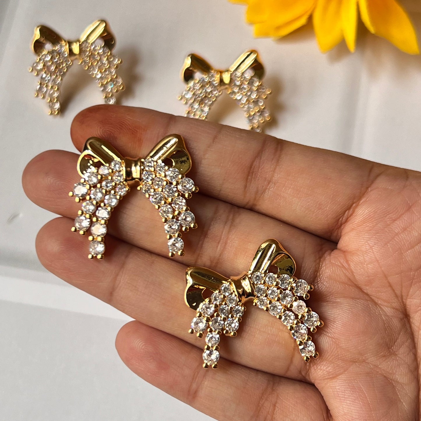 Diamond Bow Studs