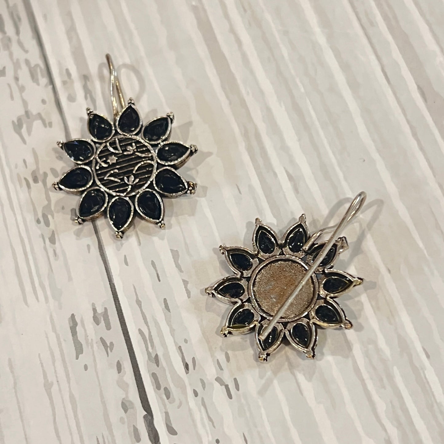 Black Flower Earrings