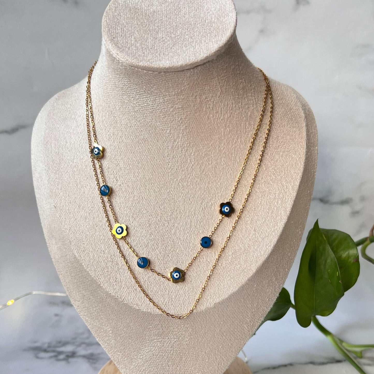 Flower Evil Eye Necklace