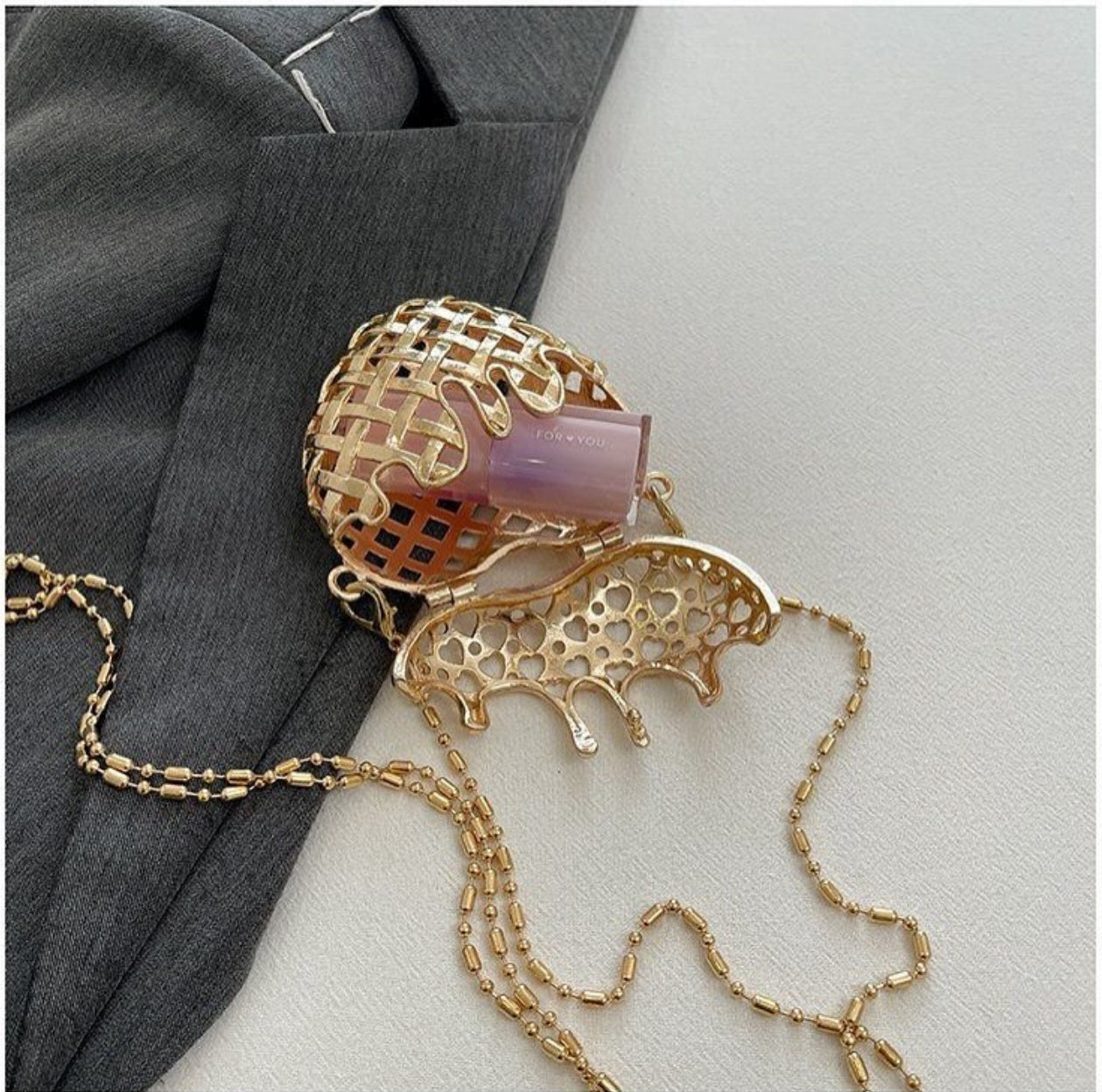 Heart Melt Mini Bag - Golden