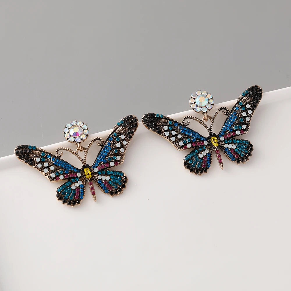 Diamond Butterfly Earrings