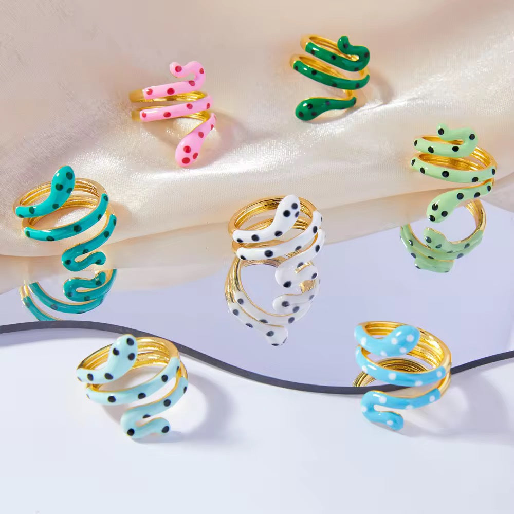 Enamel Serpent Ring