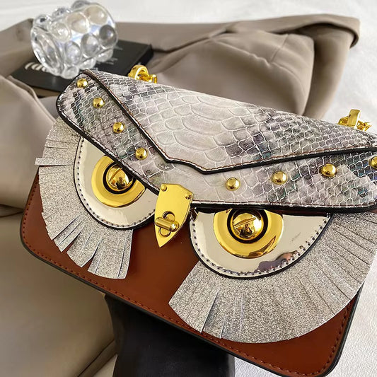 Tan Owl Bag