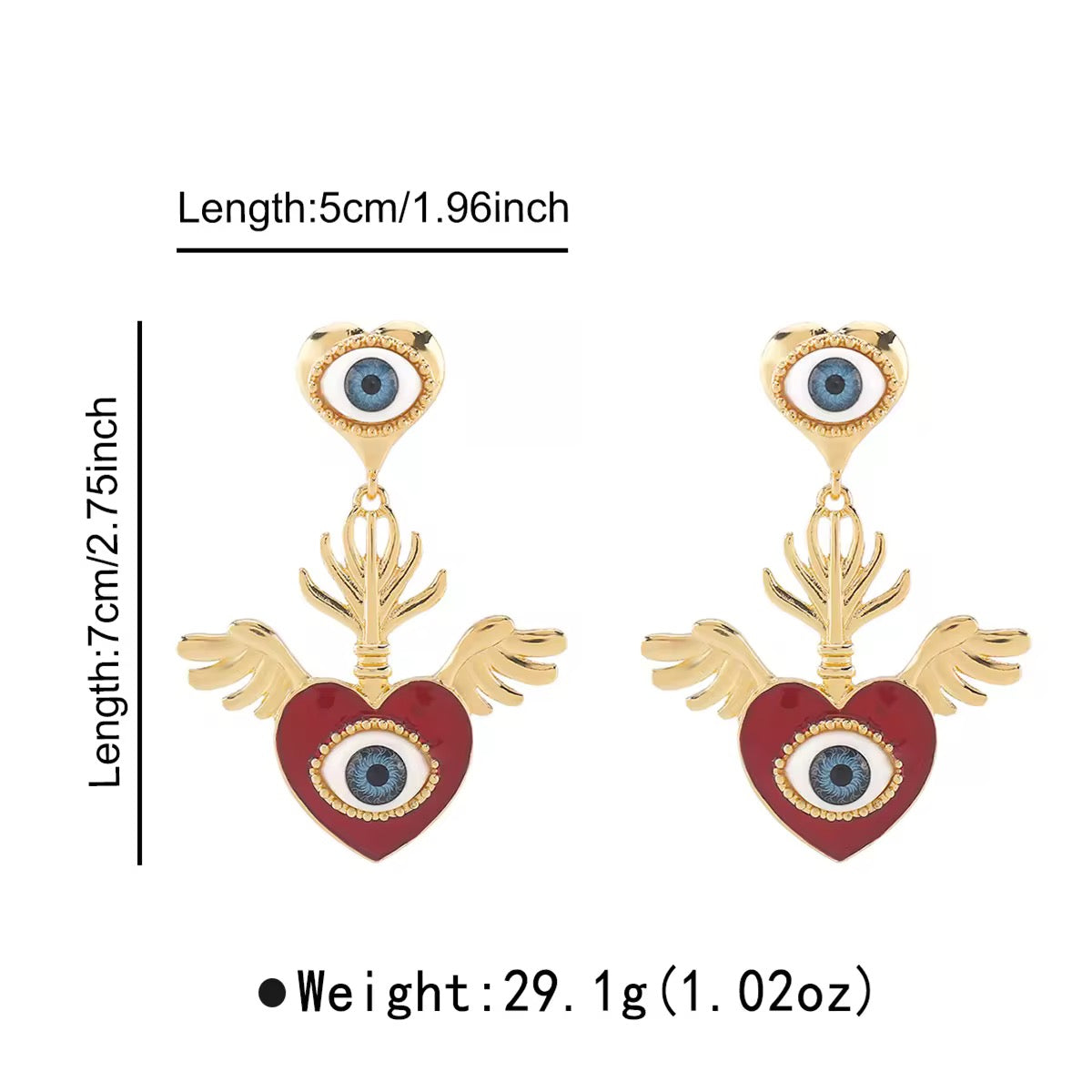 Heart Eye Earrings