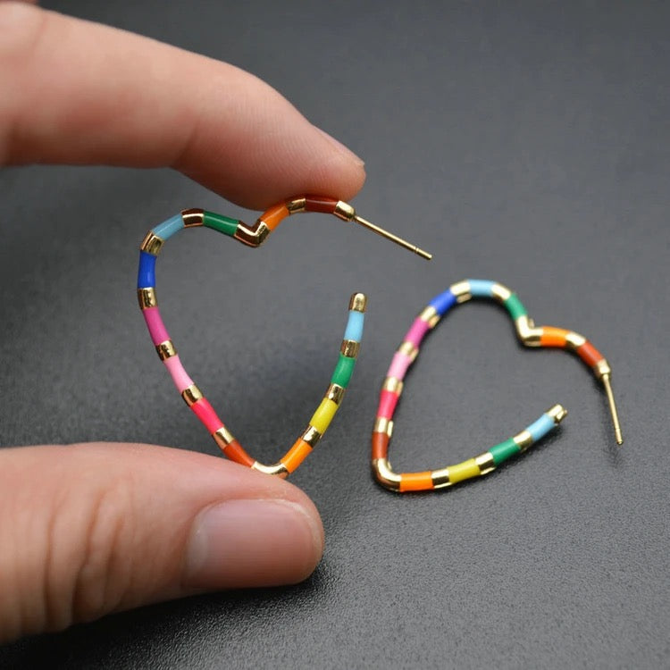 Colorful Heart Hoops