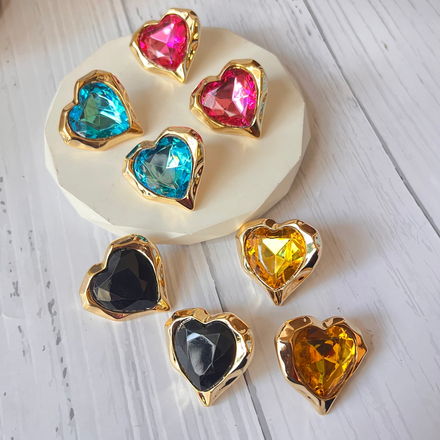 Glass Heart Studs