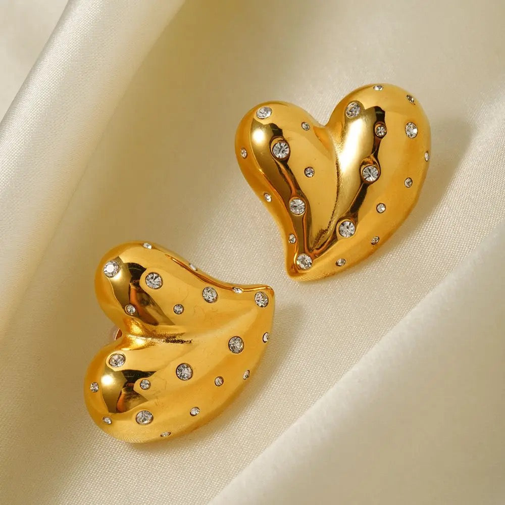 Jazzy Heart Studs