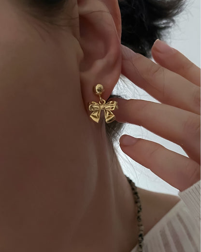 Madaline Bow Earrings - Golden