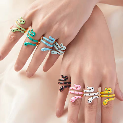 Enamel Serpent Ring