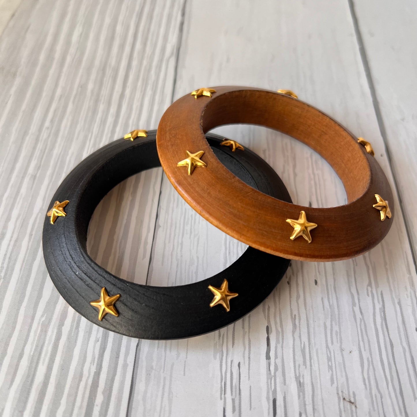Star Stud Wooden Bangle