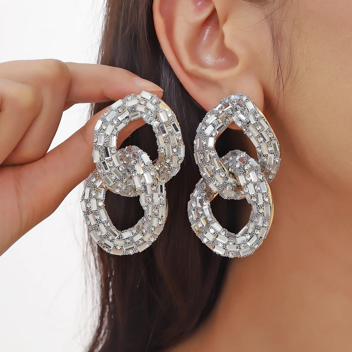 Rhinestone Chain Earrings