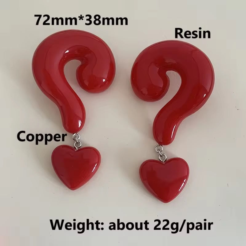 Question Mark earrings - Red
