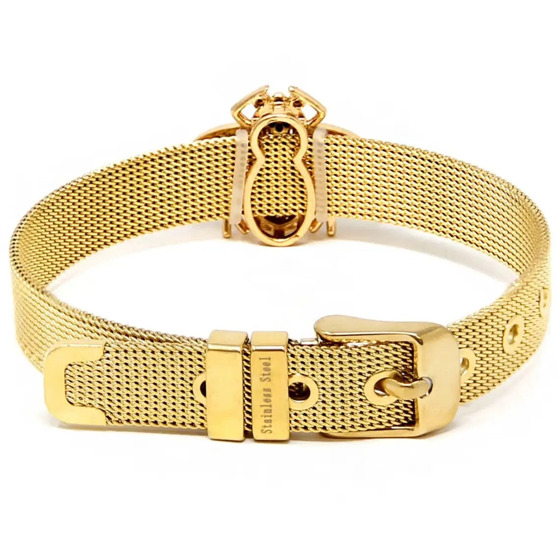 Call Me Bee Watch Belt Bracelet - Golden