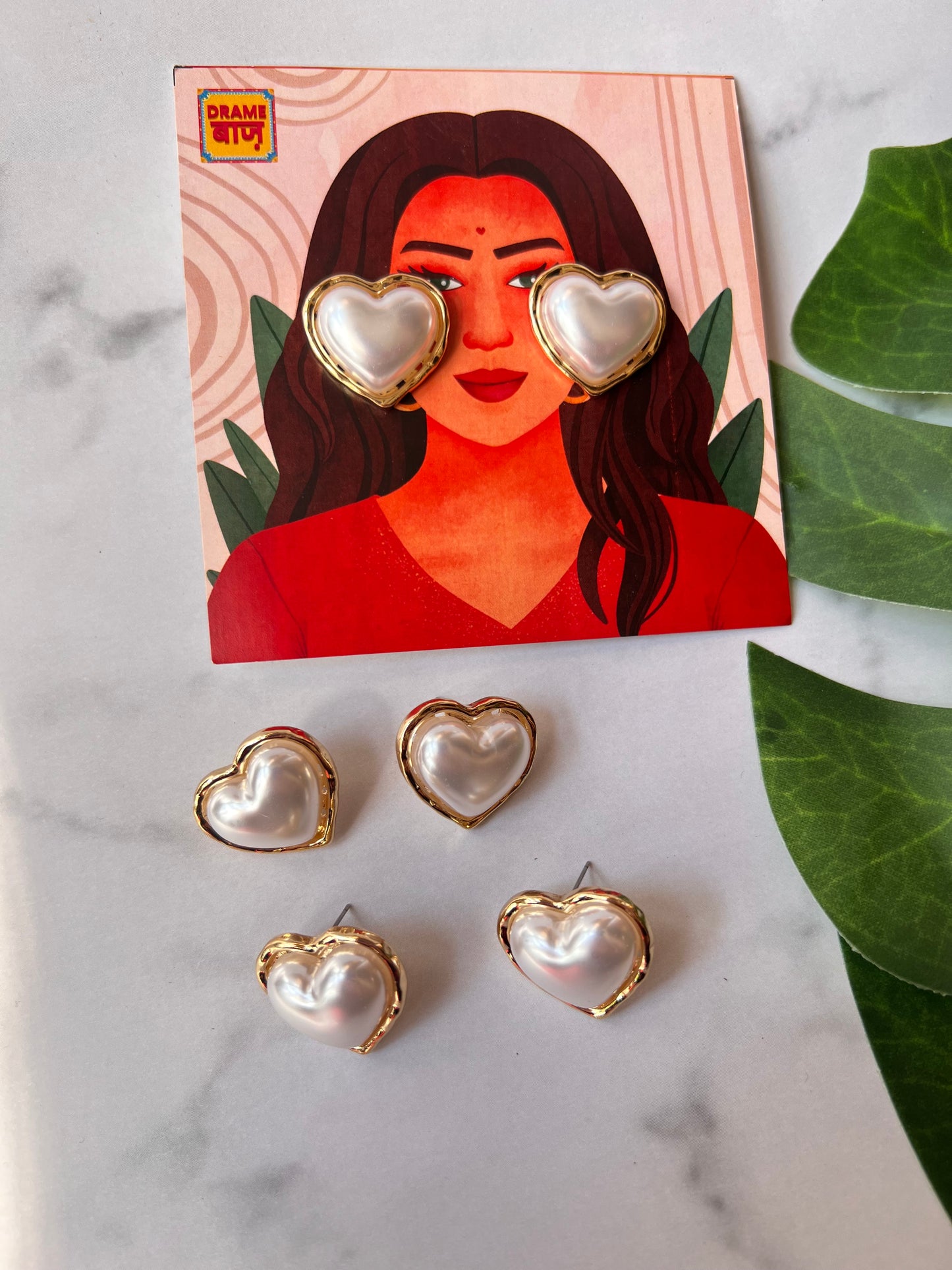 Heart Of Pearl Studs