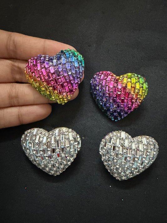 Rhinestone Heart Studs