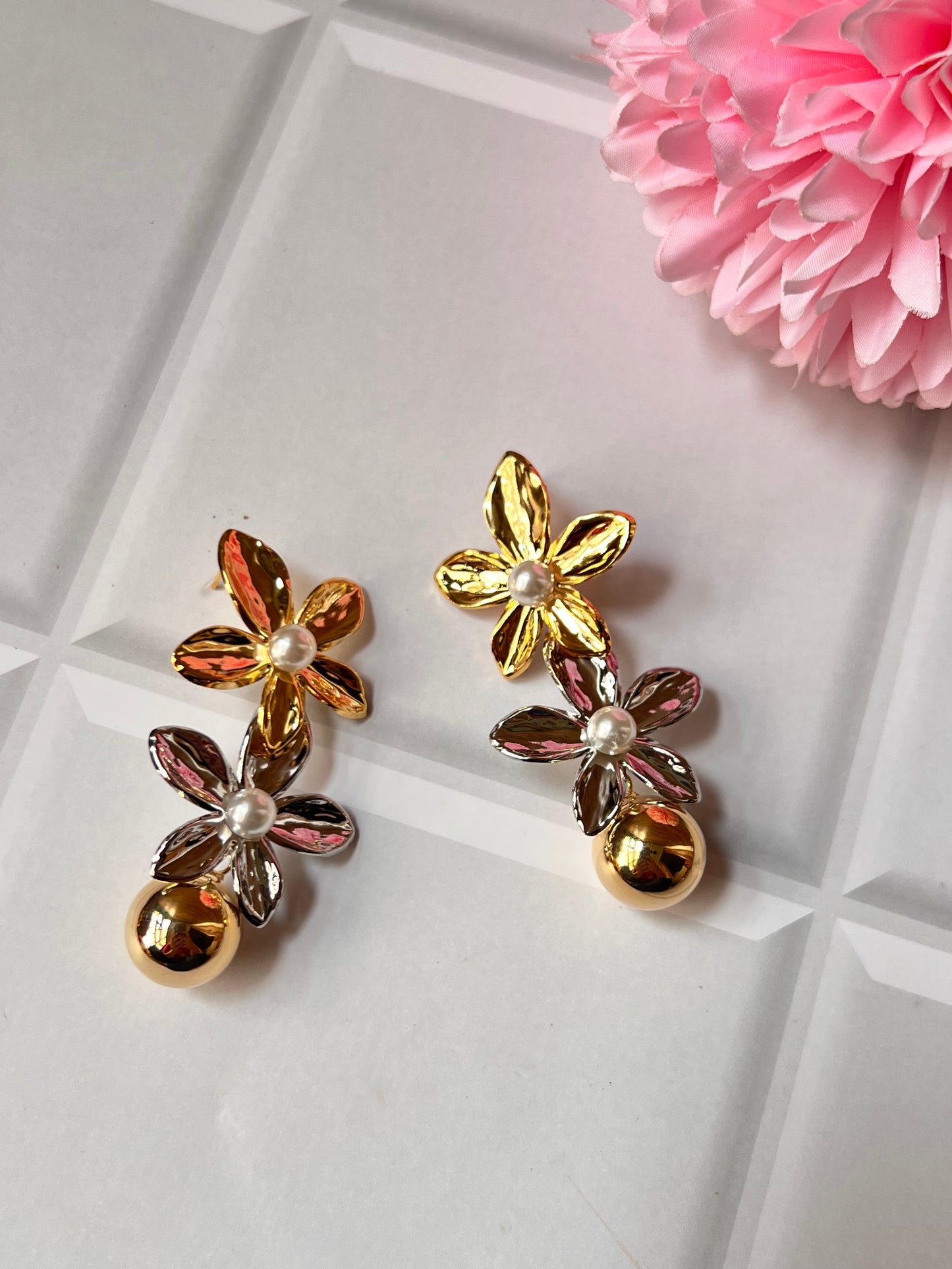 Dual floral Danglers