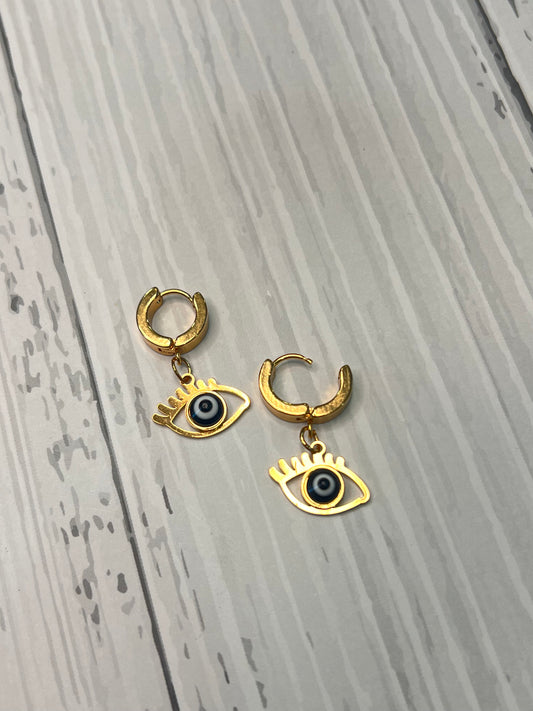 Evil eye mini earrings