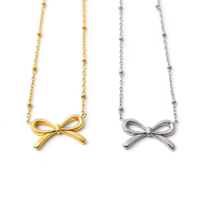 Basic Bow Necklace - Golden