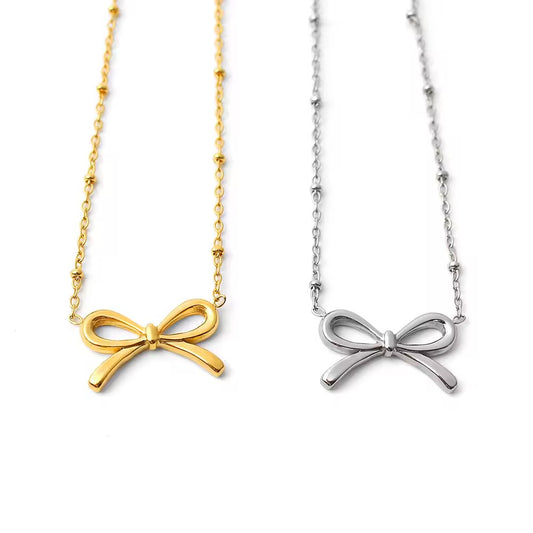 Basic Bow Necklace - Golden