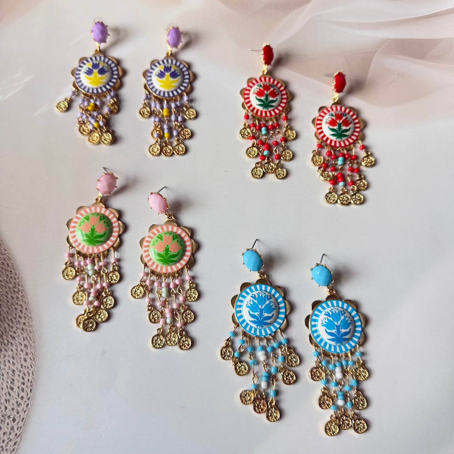 Gulnaar Coin Tassel Earrings