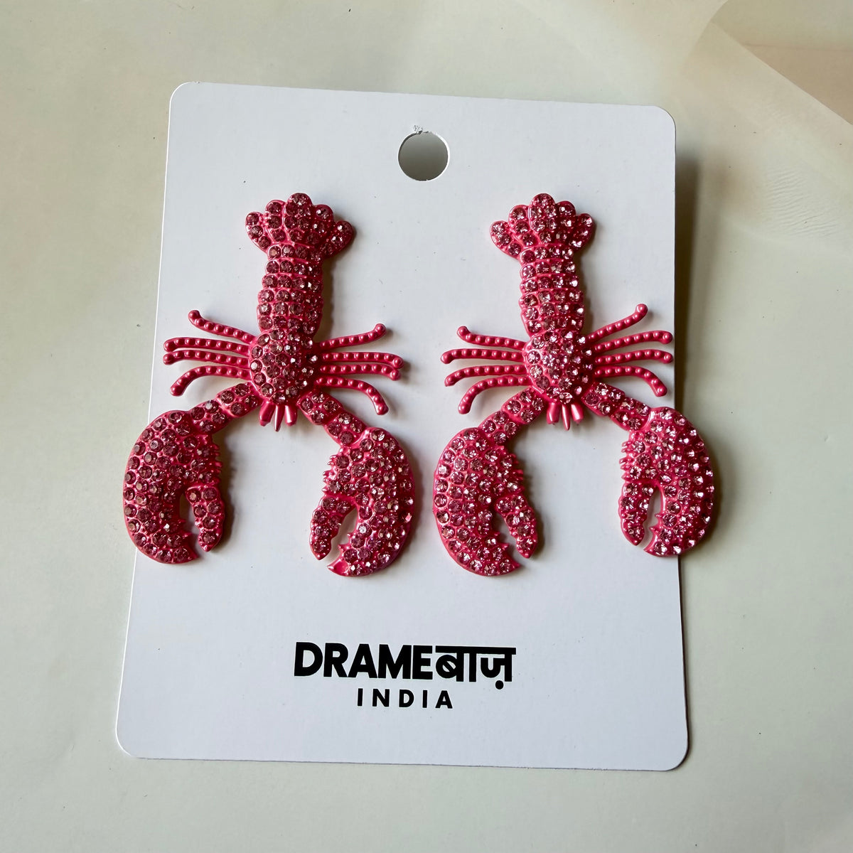 Pink Lobster Earrings