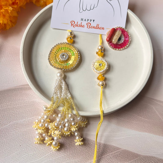 Pyaar Rakhi Set - Yellow