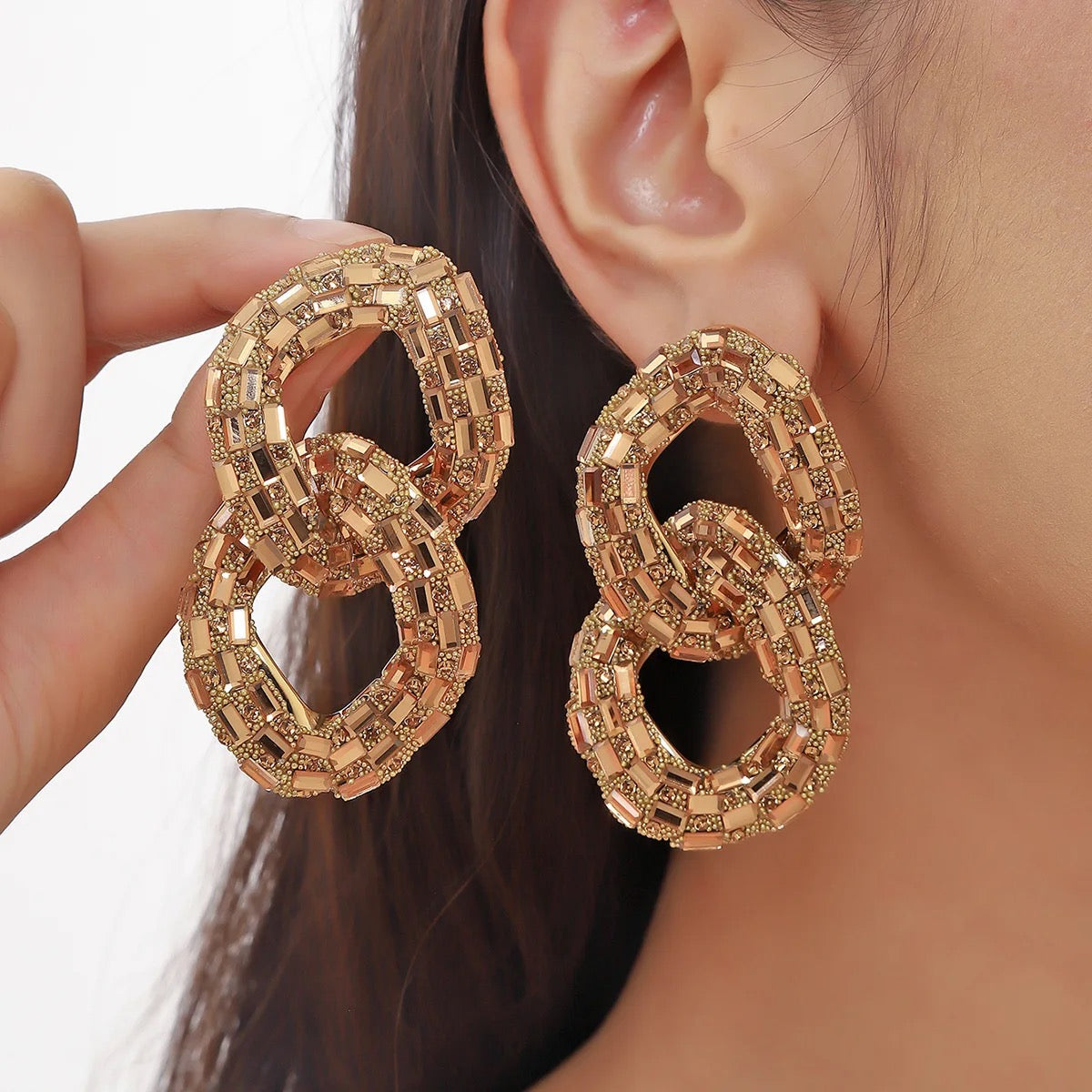 Rhinestone Chain Earrings