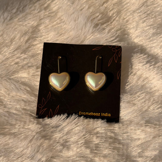 Pearl Heart Earrings