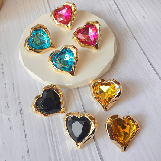 Glass Heart Studs