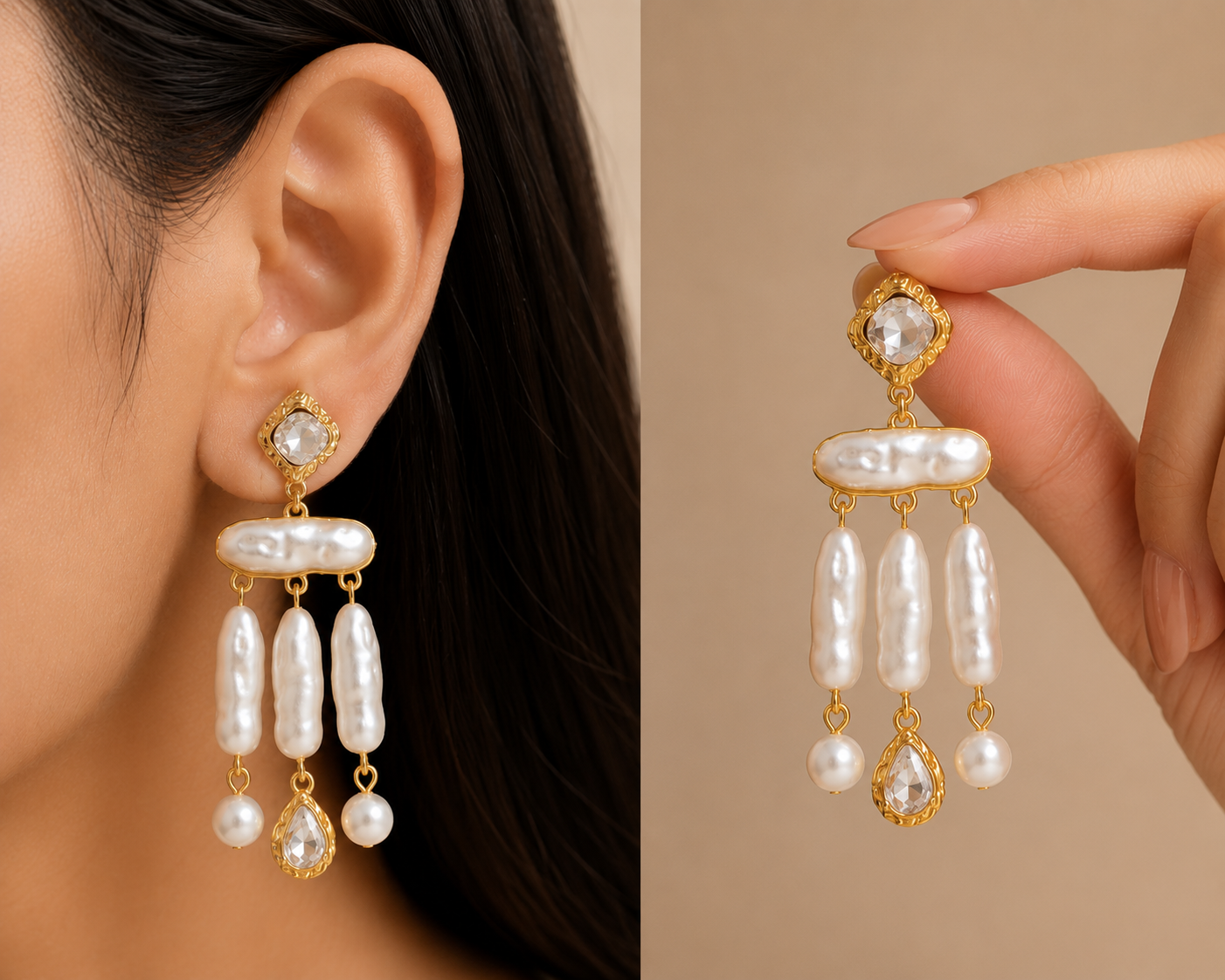 Baroque Pearl Danglers